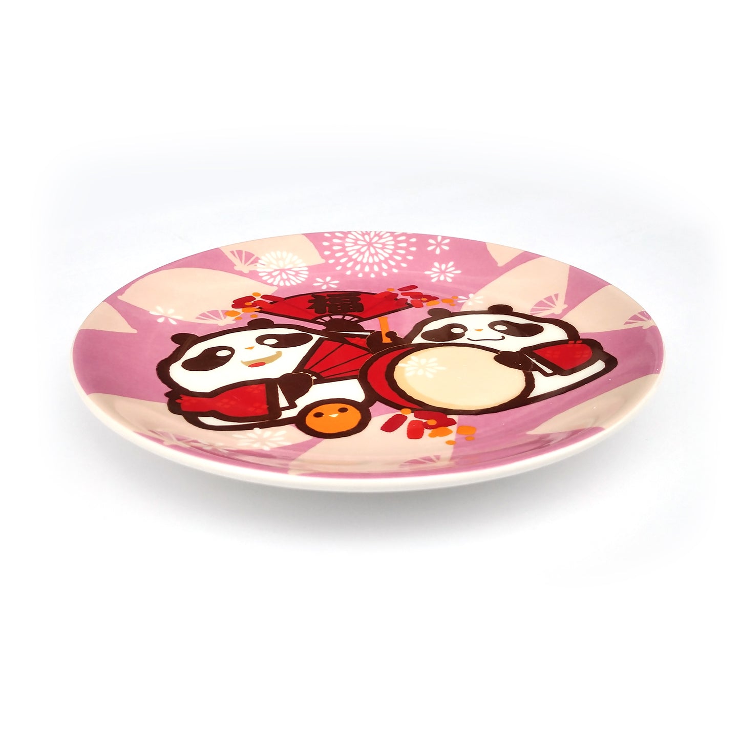 Panda Ceramic Plate 奇華熊貓圆形陶瓷碟