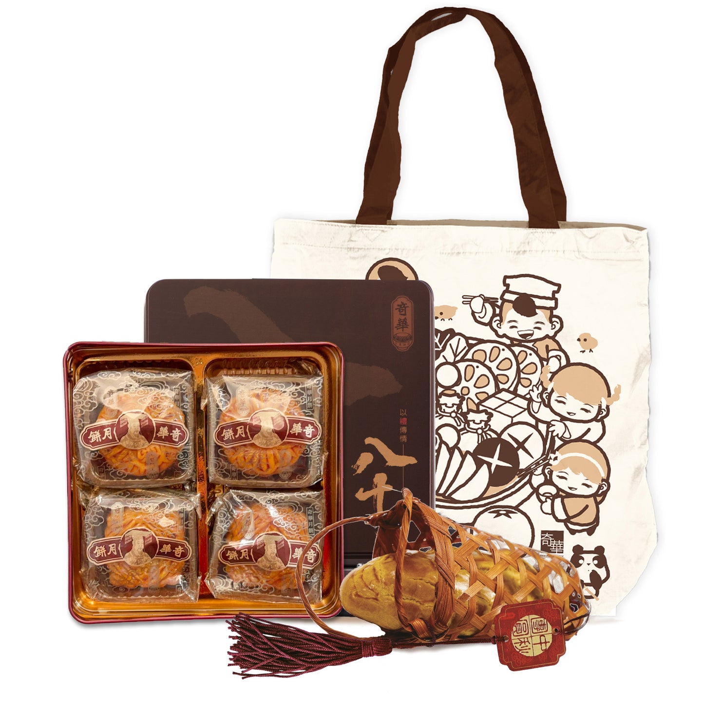 80th Anniversary Set 奇華80週年套裝 (80th Anniversary + Harvest Canvas bag + Piggy Basket 奇華80週年精選迷你四個裝+ 奇華豐收帆布袋 + 豬籠餅)
