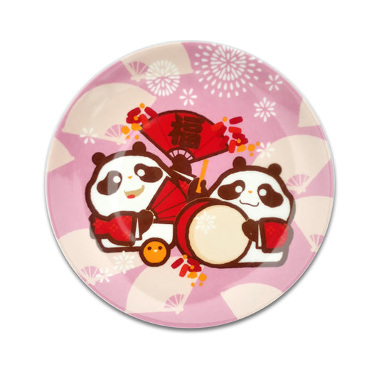 Panda Ceramic Plate  奇華熊貓圆形陶瓷碟