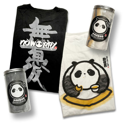 [NEW exclusive] Panda Cotton T-Shirt – “Enjoy Life” (White)