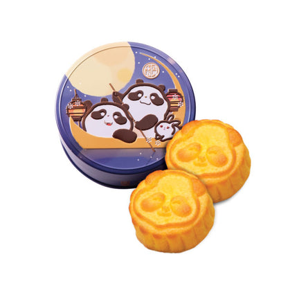 Cutie Panda Yolk Custard Moon Cakes Gift Tin (2pc) 趣緻熊貓奶黃小罐
